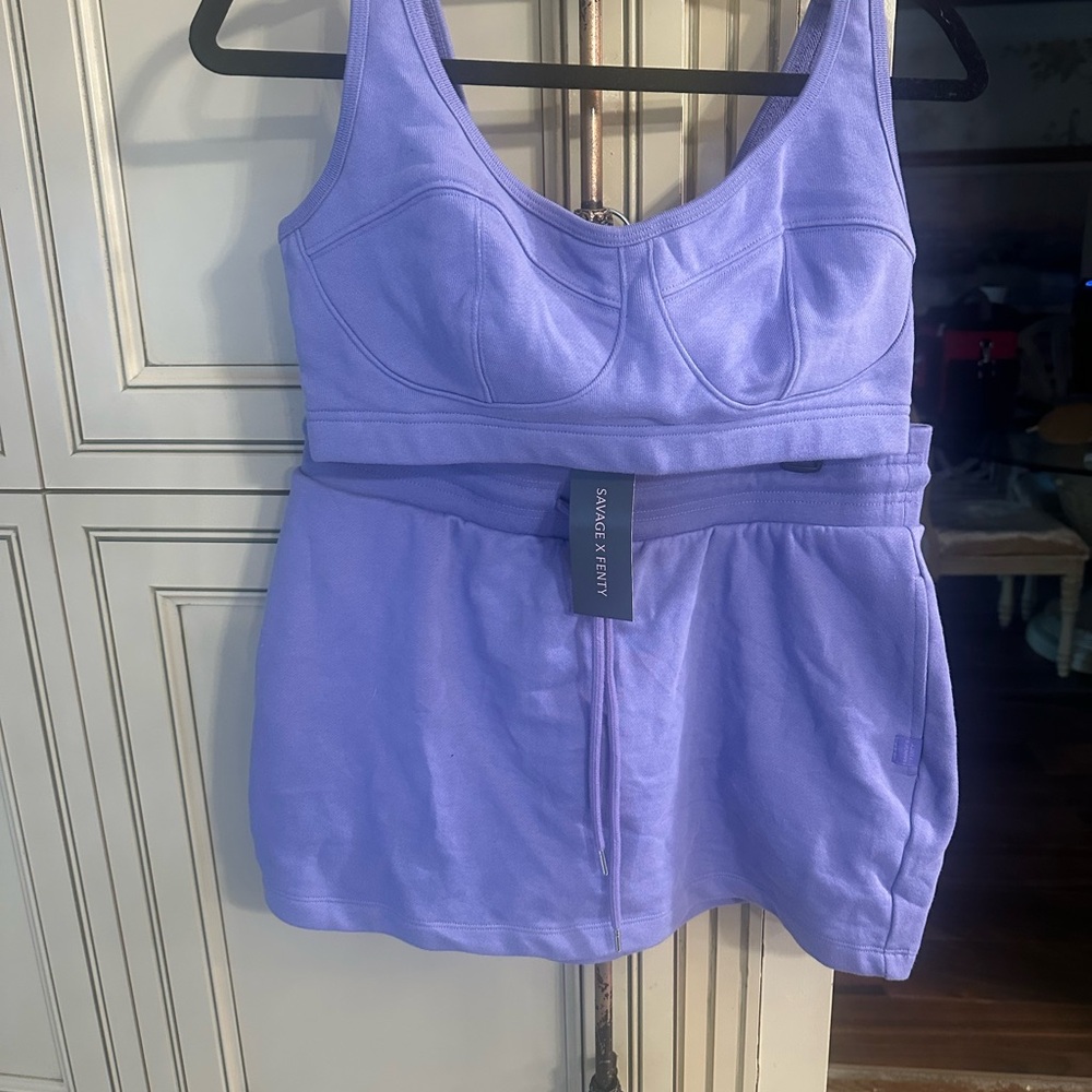 Savage X Fenty Lavender Mini Skirt and top set